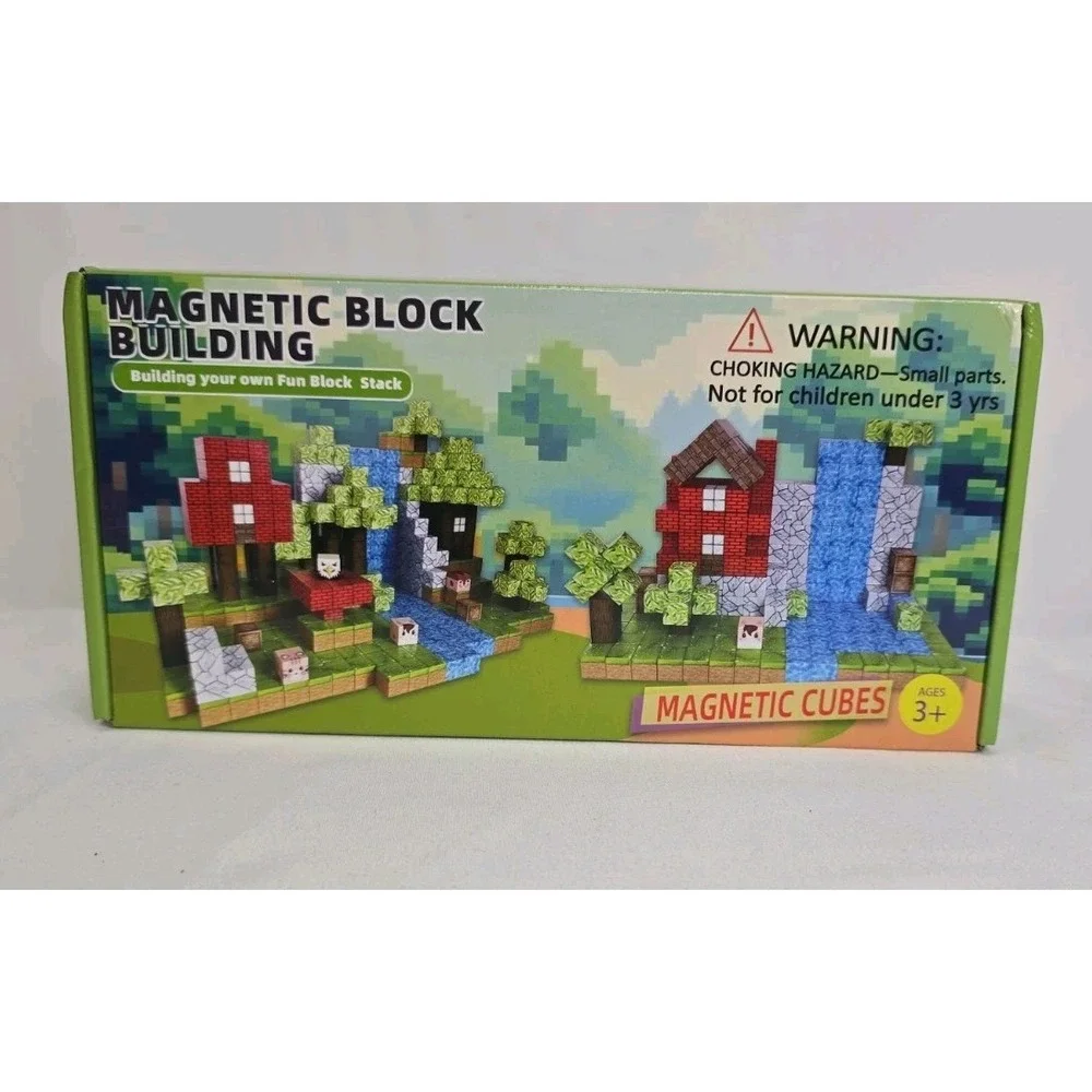 Minecraft-style Magnetic Block Building Set 100 Pcs